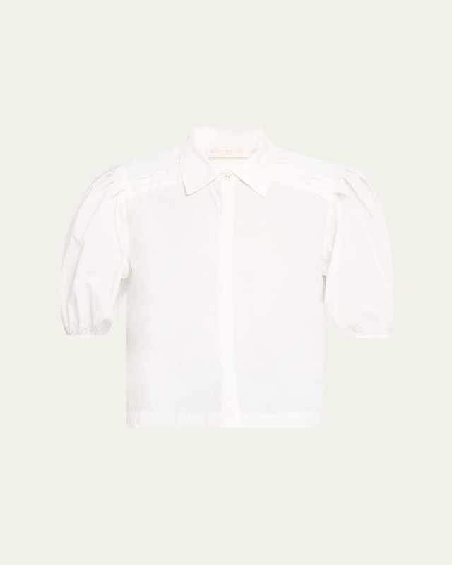 Valeria Puff-Sleeve Cotton Shirt